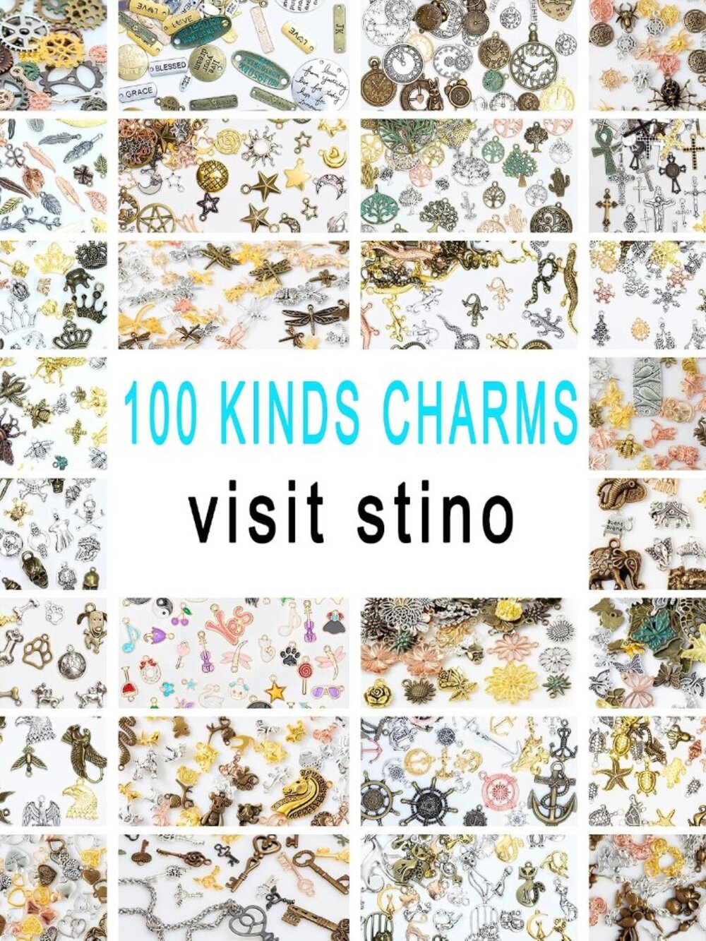 100g Metal Pendant Charms for Jewelry Making, Bulk Silver & Gold Plated Charms f - Picture 6 of 6